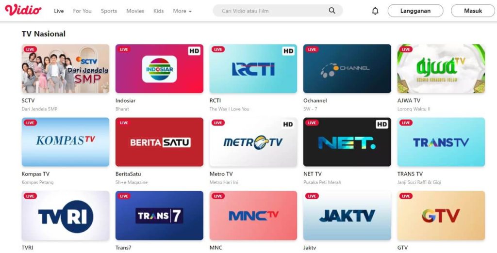 Cara Nonton TV di Laptop pakai aplikasi