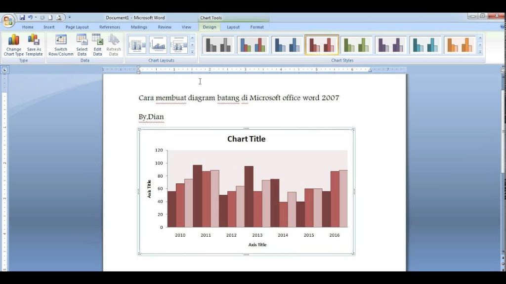 Cara Membuat Diagram Batang di Microsoft Word