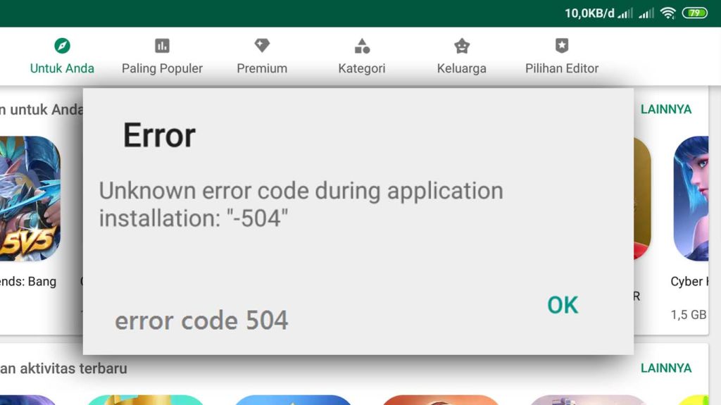 Google Play Error 504